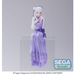 Re:Zero - Starting Life in Another World: Lost in Memories PM Perching PVC socha Emilia (Dressed-Up Party) 14 cm